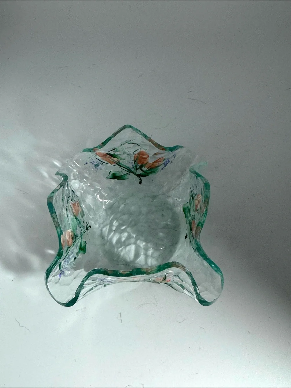 Vintage Hand Painted Handkerchief Style Tea Light